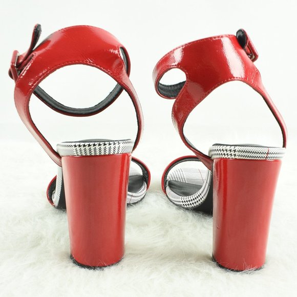 exe Ankle Strap High Heels Red, Black & White Open Toe Size 40 - Picture 7 of 11